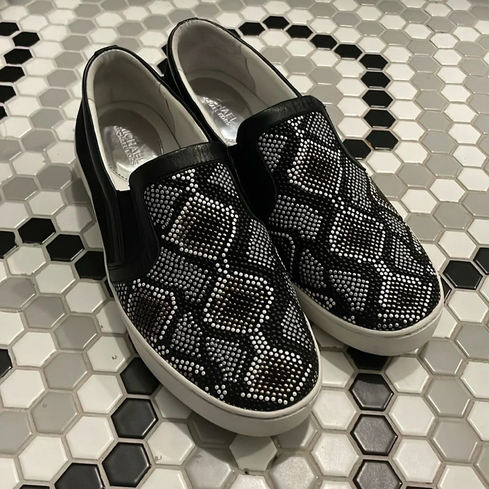 Michael Michael Kors Women's Leo Slip On Sneaker Beaded 8.5